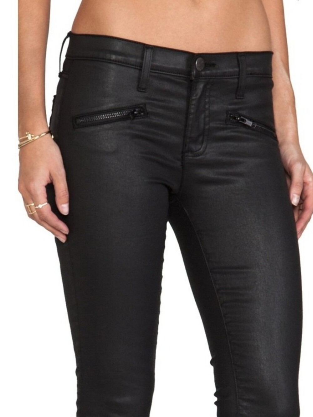 Current Elliott The Soho Zip Stiletto Black Coated size 26